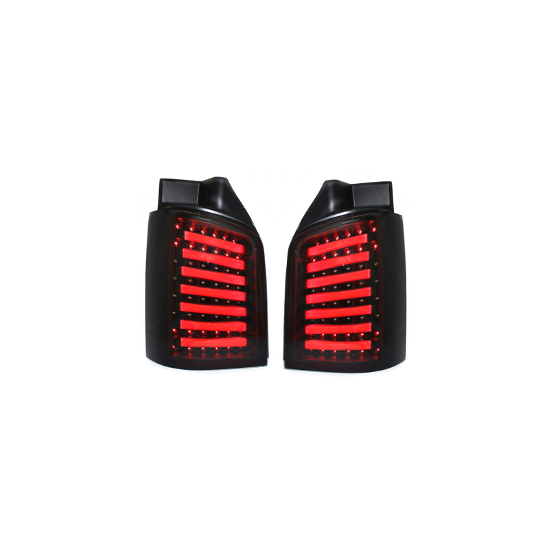 Feux arrière LED VW T5 version portes battante 03-12/09-Noir/Fumé