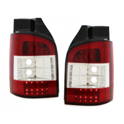 Feux LED VW T5  03-12/09  rouge / cristal