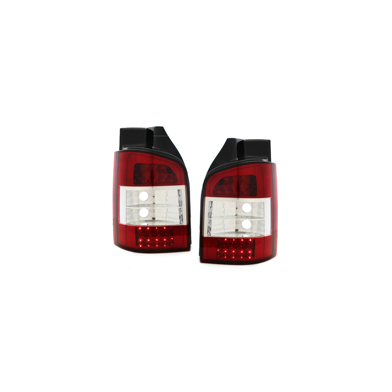 Feux LED VW T5  03-12/09  rouge / cristal