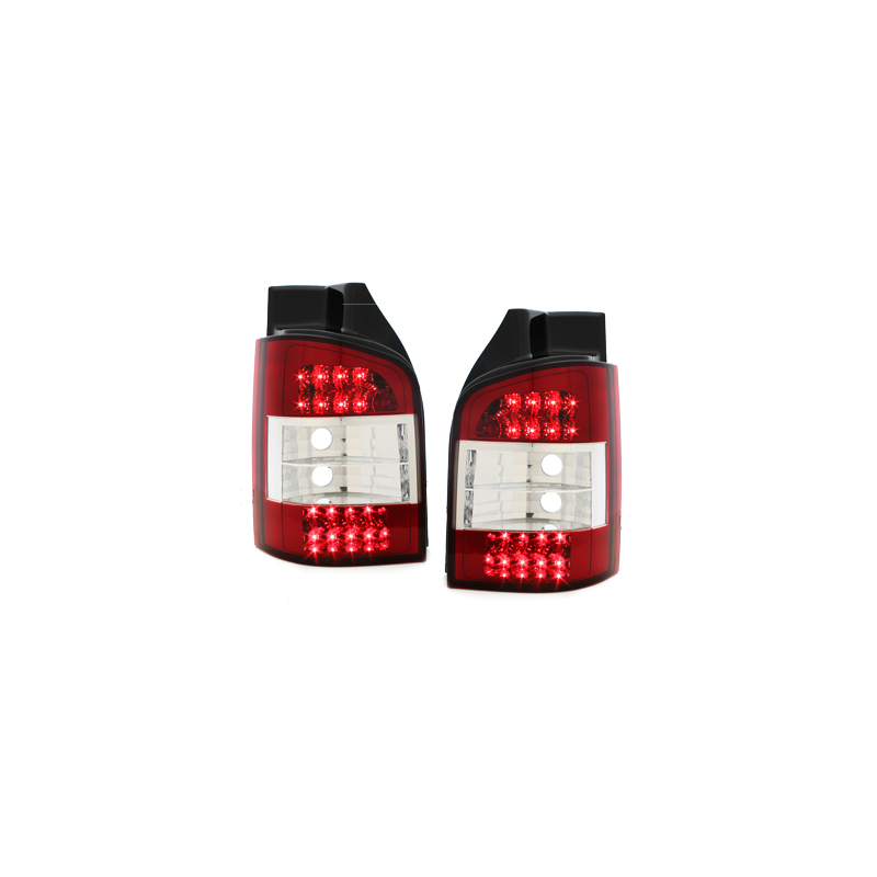 Feux LED VW T5  03-12/09  rouge / cristal