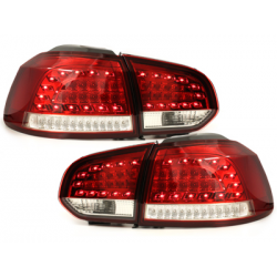  Feux arrière led LITEC VW Golf VI cligno LED Rouge/Cristal -  RV39LRC