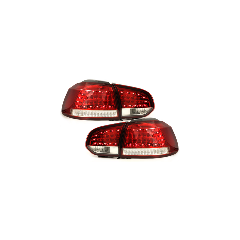  Feux arrière led LITEC VW Golf VI cligno LED Rouge/Cristal -  RV39LRC