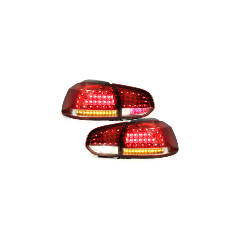  Feux arrière led LITEC VW Golf VI cligno LED Rouge/Cristal -  RV39LRC