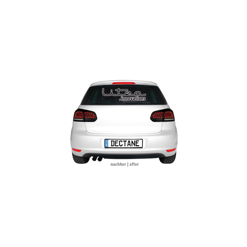  Feux arrière led LITEC VW Golf VI cligno LED Rouge/Fumé -  RV39LRS