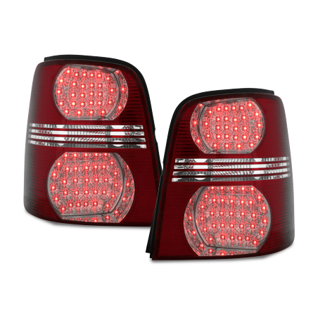 Feux arrière LED VW Touran 2003+ Rouge/Cristal