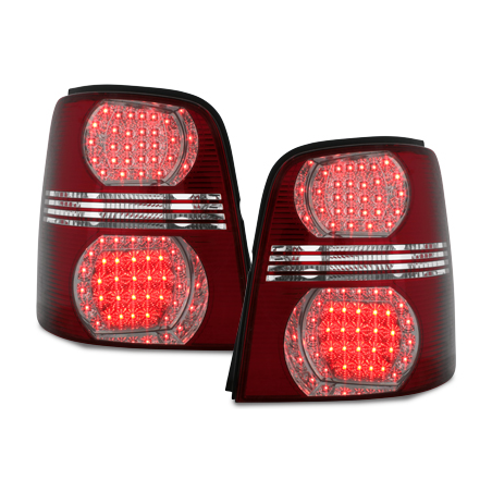 Feux arrière LED VW Touran 2003+ Rouge/Cristal