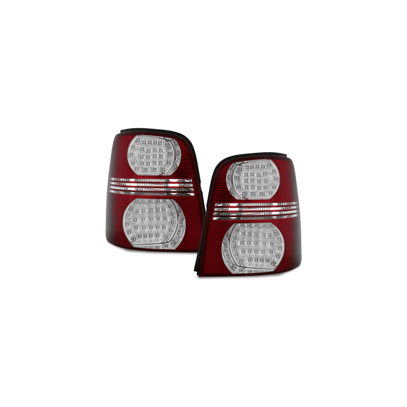 Feux arrière LED VW Touran 2003+ Rouge/Cristal