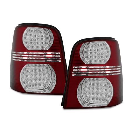 Feux arrière LED VW Touran 2003+ Rouge/Cristal