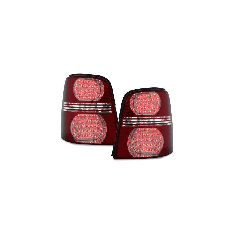 Feux arrière LED VW Touran 2003+ Rouge/Cristal