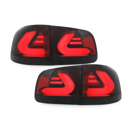 Feux arrière LED VW Touareg LIGHTBAR Noir/Rouge/Fumé