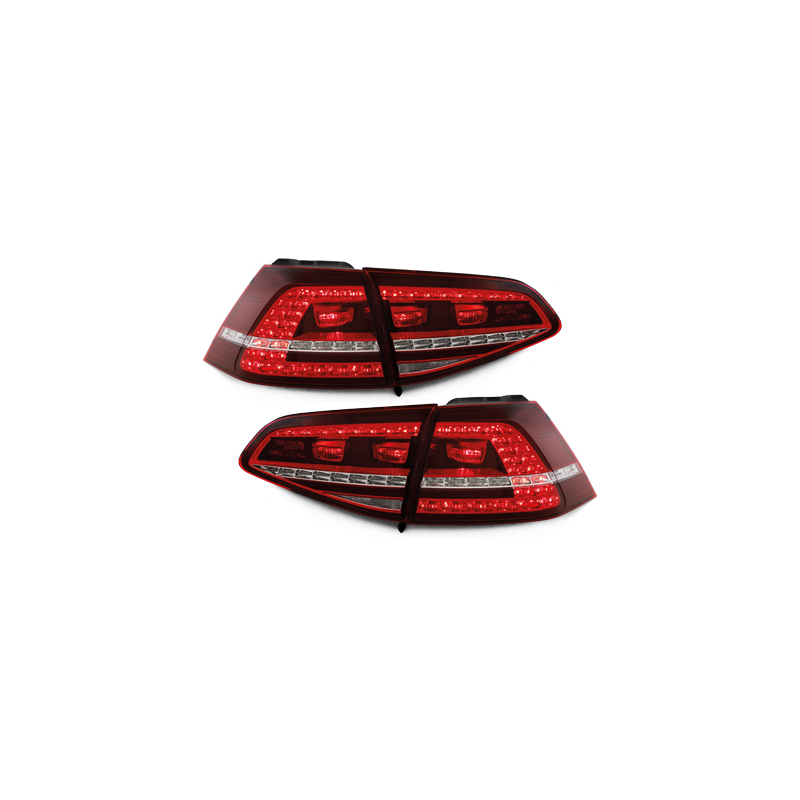 Feux arrière led Golf 7 rouge clair look GTI
