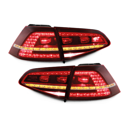 Feux arrière led Golf 7 rouge clair look GTI