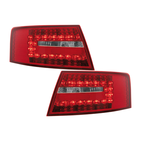 Feux LED Audi A6 4F Berline 04-08  rouge / cristal