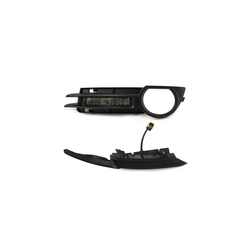 Feux de jour MODULITE Audi A3 8P 03-08 Avec Antibrouillard Fumé (Compatible avec phares Halogène uniquement)