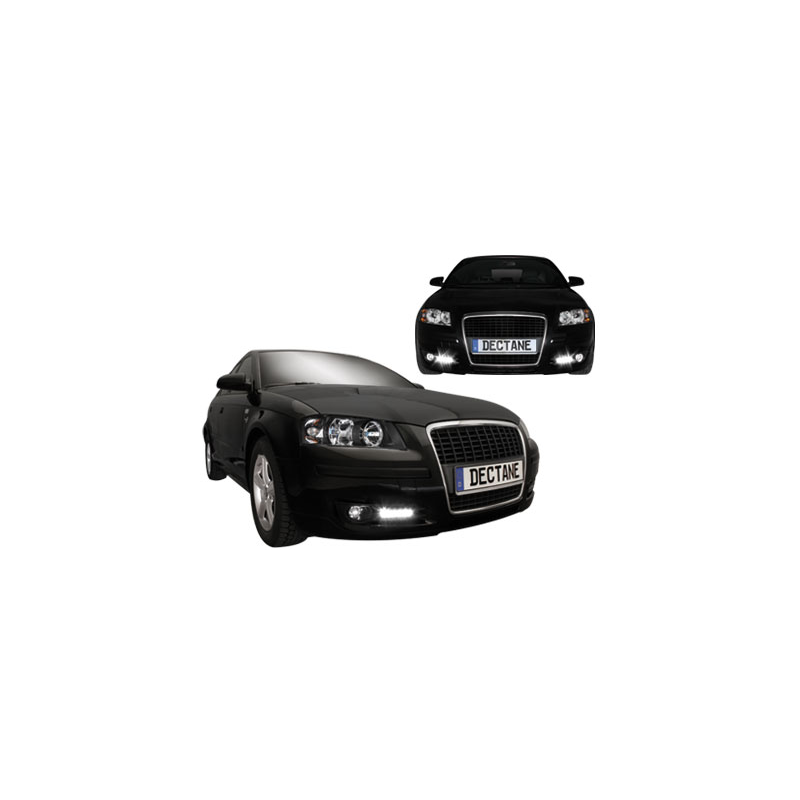 Feux de jour MODULITE Audi A3 8P 03-08 Avec Antibrouillard Fumé (Compatible avec phares Halogène uniquement)