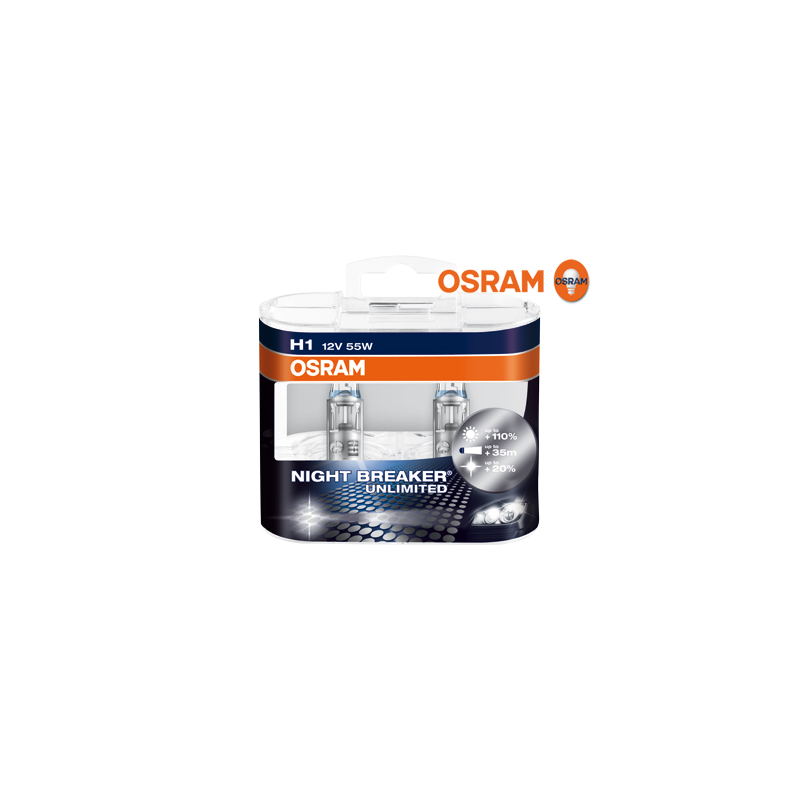 OSRAM NIGHT BREAKER Unlimited H1 12 V/55 W (2 Pièces)