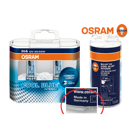 H4 OSRAM Cool Blue Intense H4 Xenon Look 12 V/55 W  (2 pièces)