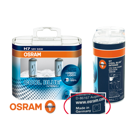 Ampoule look xénon OSRAM Cool Blue Intense H7 12 V/55 W  (2 pièces)