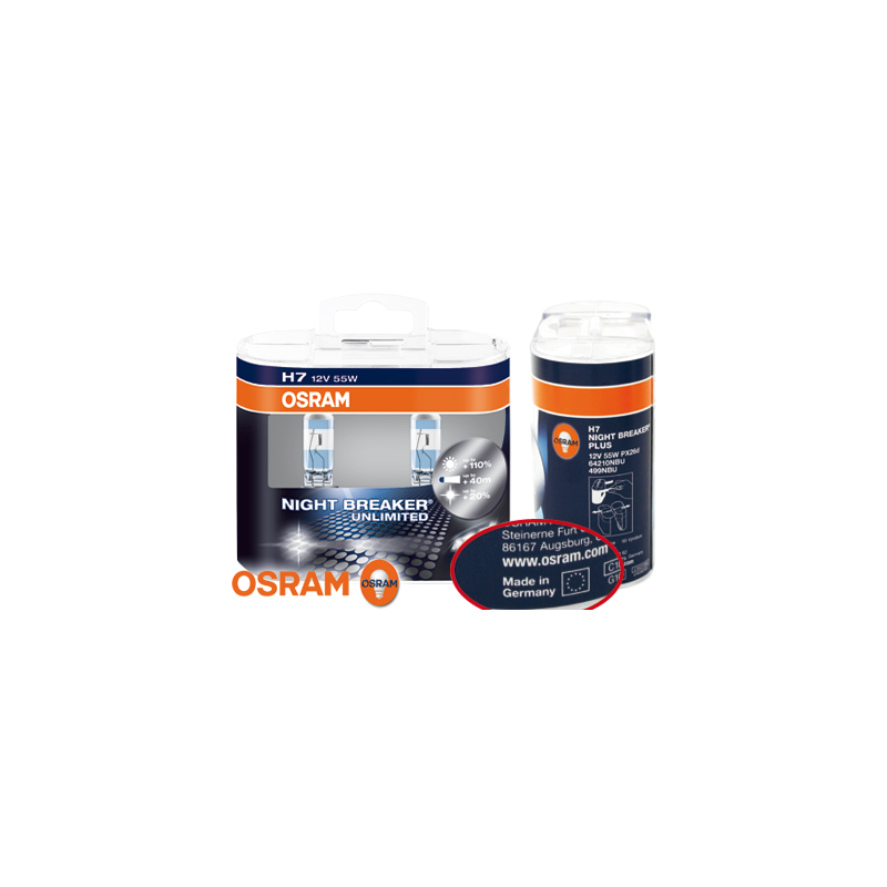 OSRAM NIGHT BREAKER Unlimited H7 12 V/55 W (2 Pièces)