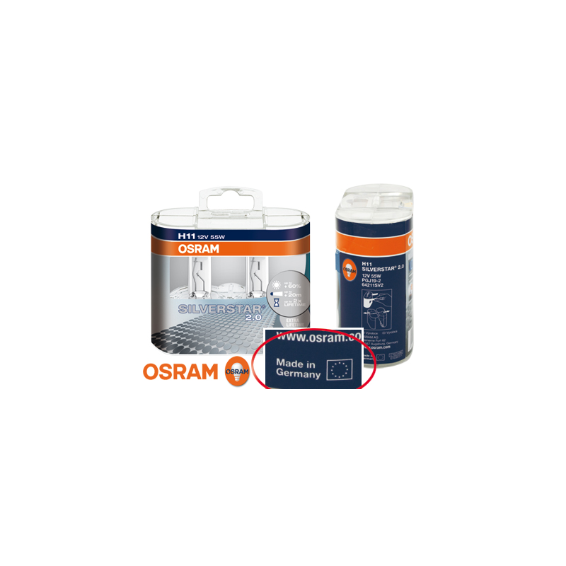 Ampoule look xénon OSRAM SILVERSTAR 2.0 H11 12 V/55 W (2 pièces)