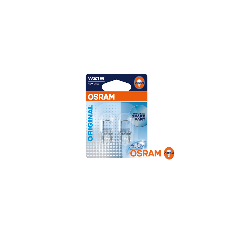 OSRAM Lampen mit Glasquetschsockeln für PKW W21W-Doppelblister