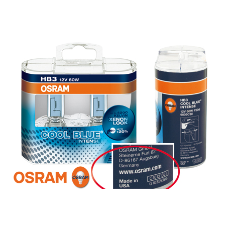 HB3 OSRAM Cool Blue Intense HB3 Xenon Look 12 V/60 W (2 pièces)