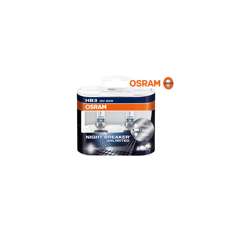OSRAM NIGHT BREAKER Unlimited HB3 12 V/60 W (2 Pièces)