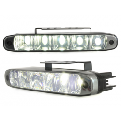 Feux de jour avec 5 hipower LED LxHxT 160x24x54mm Noir