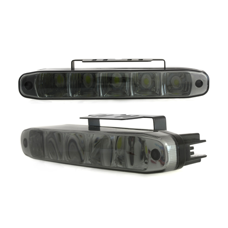 Feux de jour avec 5 hipower LED LxHxT 160x24x54mm Noir Feux de jour avec 5 hipower LED LxHxT 160x24x54mm Noir