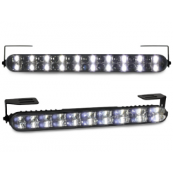 Feux de jour avec 20 LED LxHxT 220x24x35mm (2 pièces) Noir