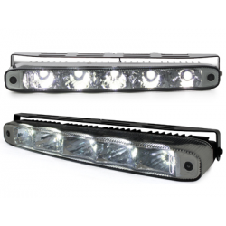 Feux de jour avec 5 hipower LED LxHxT 220x26x48mm Noir