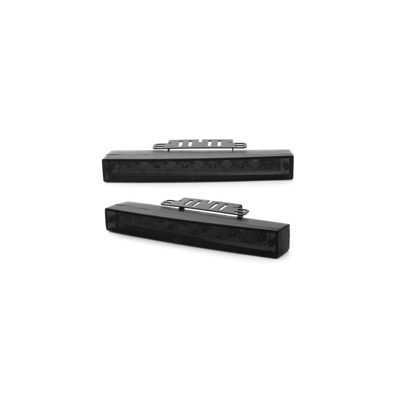 Feux de jour avec 6 hipower LED 220x29x43(max)30(min) Noir