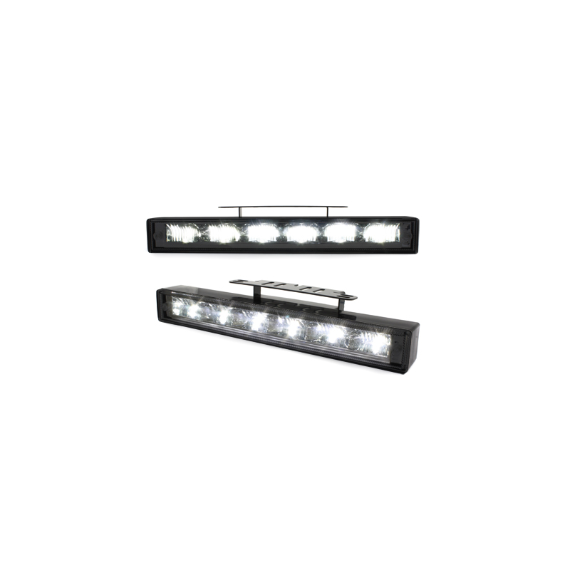 Feux de jour avec 6 hipower LED 220x29x28 Noir