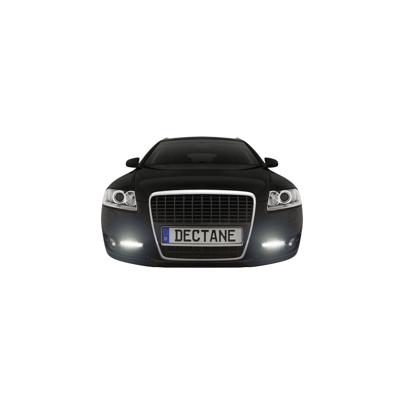 Feux de jour avec 6 hipower LED 220x29x28 Noir