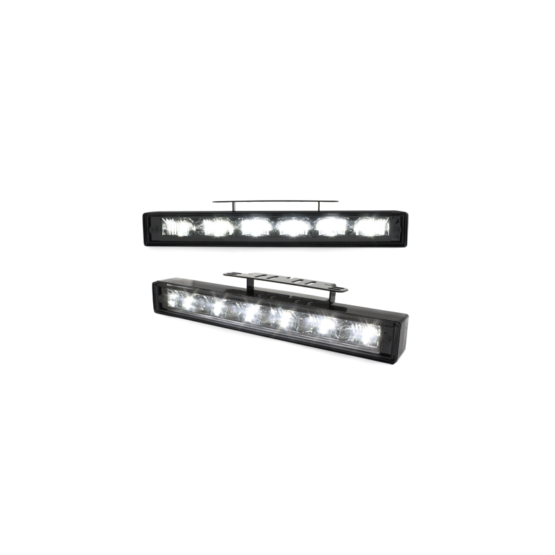 Feux de jour avec 6 hipower LED 220x29x28 Noir