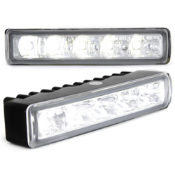 Feux de jour avec 5 hipower LED LxHxT 110x25x30mm-Chrome