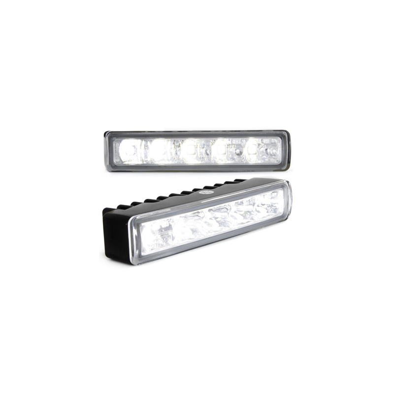 Feux de jour avec 5 hipower LED LxHxT 110x25x30mm-Chrome
