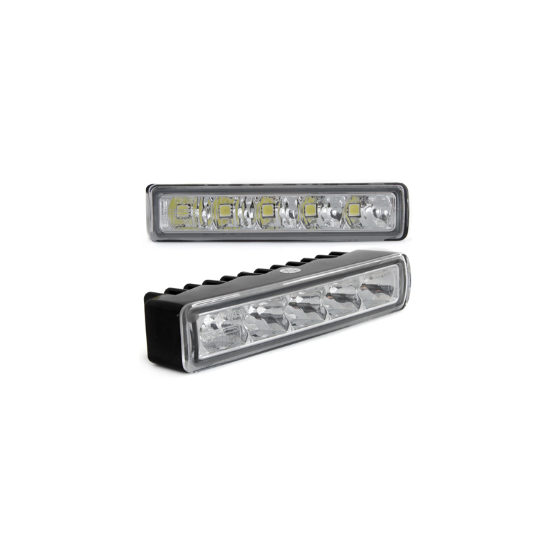 Feux de jour avec 5 hipower LED LxHxT 110x25x30mm-Chrome