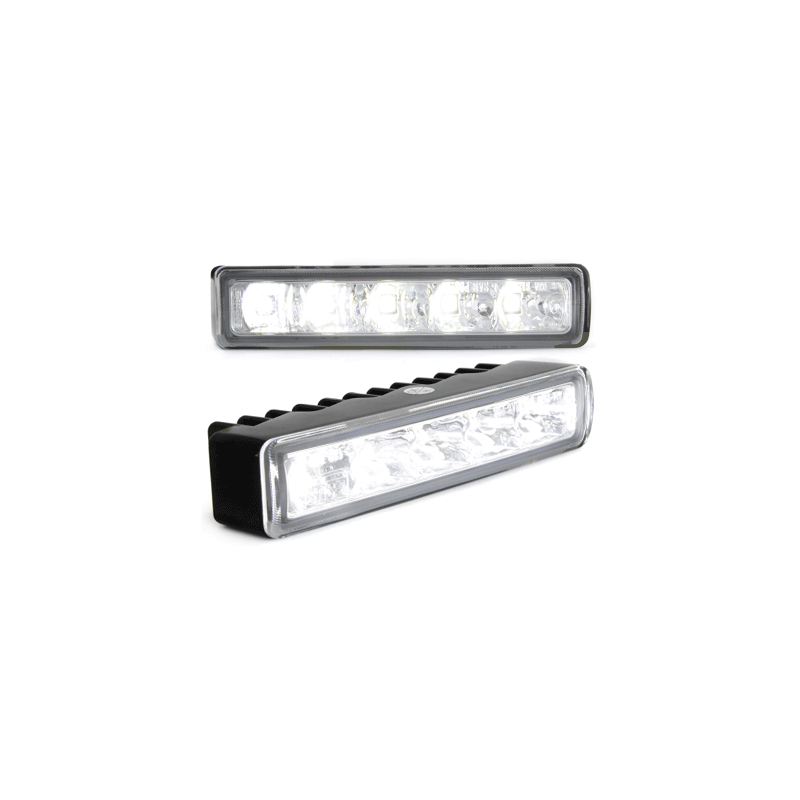 Feux de jour avec 5 hipower LED LxHxT 110x25x30mm-Chrome