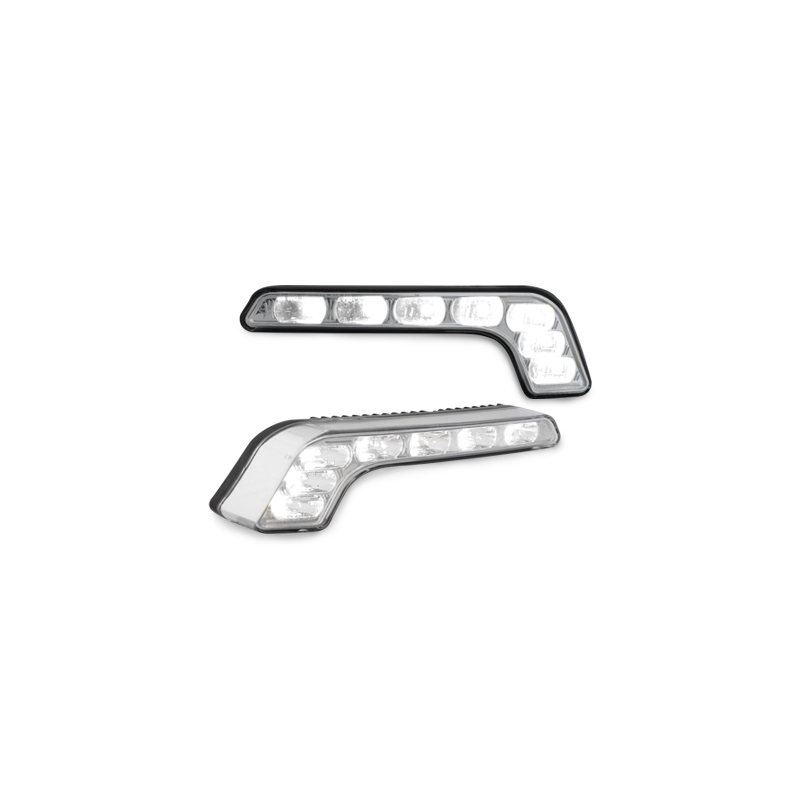 Feux de jour avec 7 hipower LED LxHxT 185x20x34x55mm-Chrome