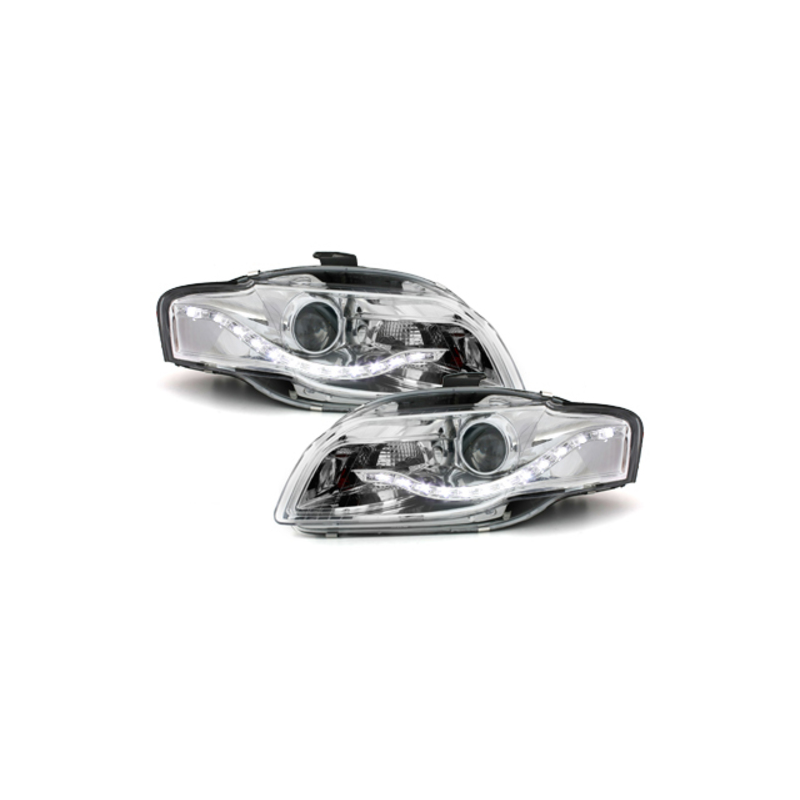  Phares DAYLINE AUDI A4 B7 04-08  Led Drl  chrome