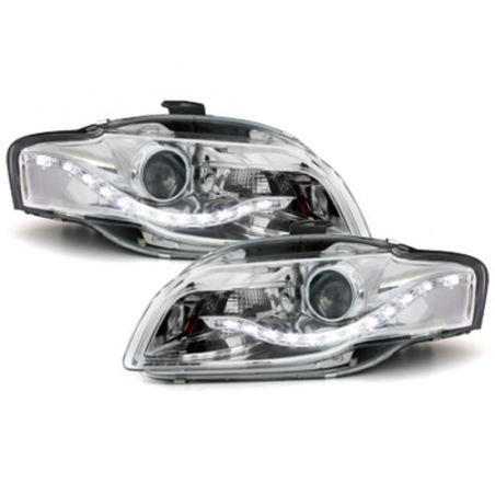  Phares DAYLINE AUDI A4 B7 04-08  Led Drl  chrome