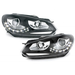 Phares halogène VW Golf 6 avec feux diurne LED style xénon
