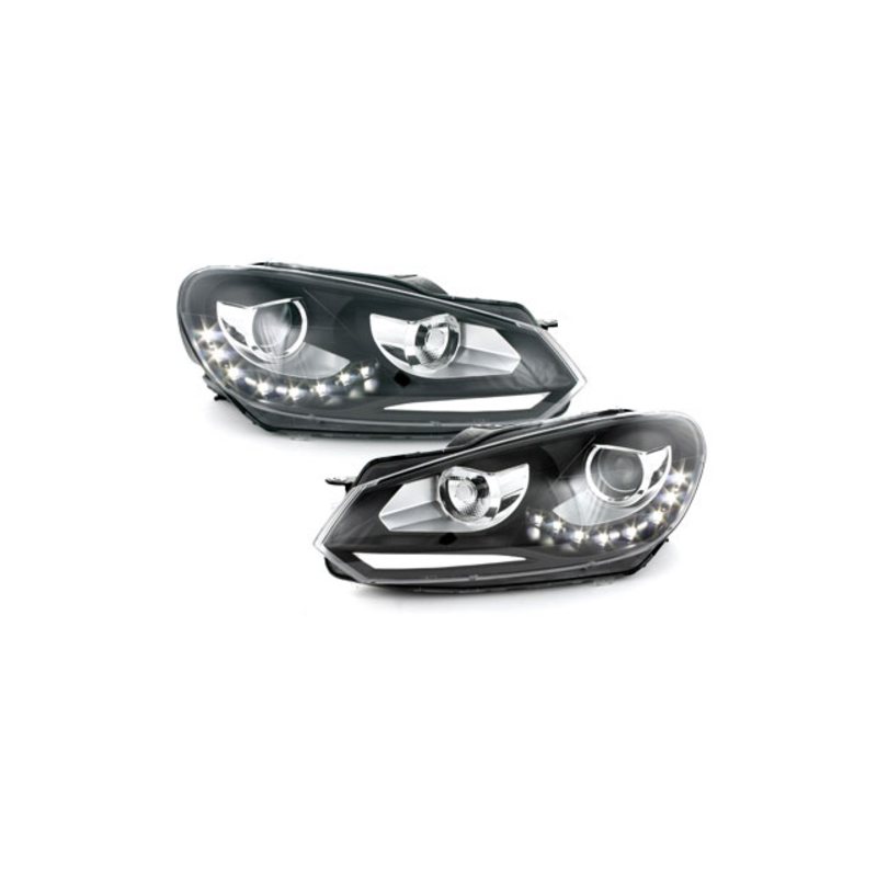 Phares halogène VW Golf 6 avec feux diurne LED style xénon
