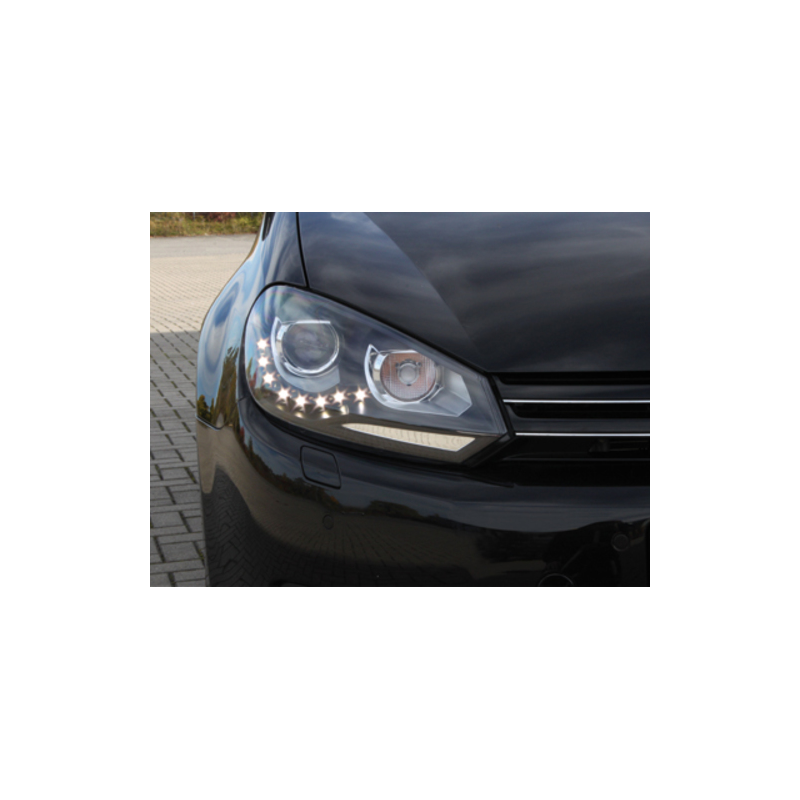 Phares halogène VW Golf 6 avec feux diurne LED style xénon