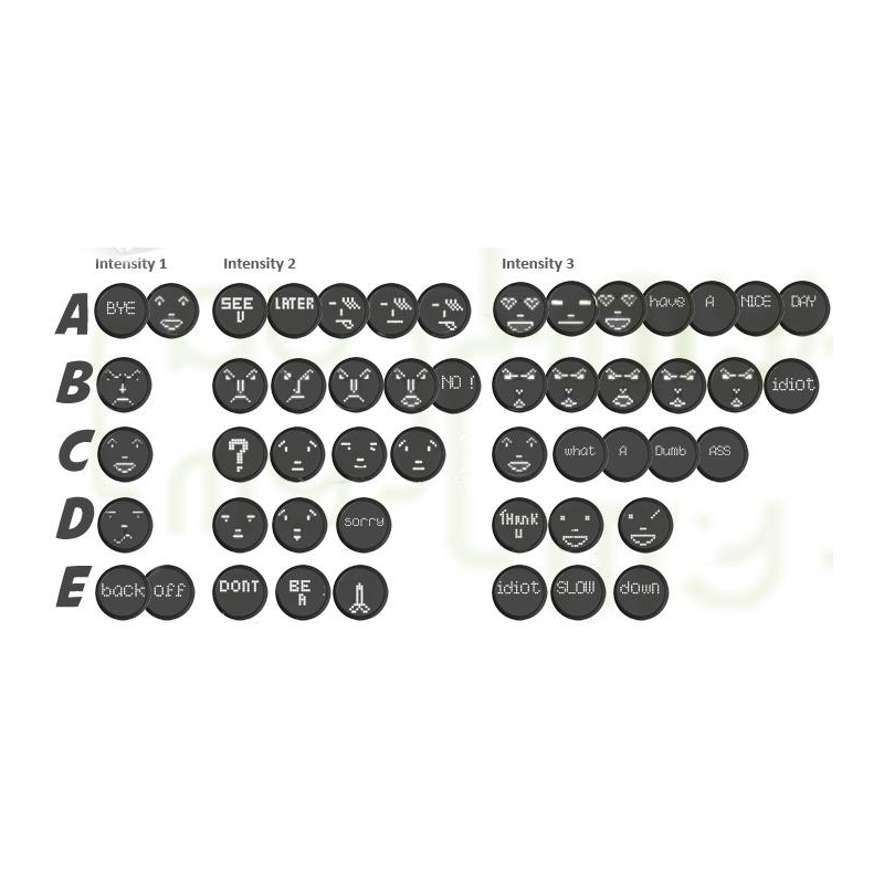 Emoticon LED + télécommande Pour lunette arriere