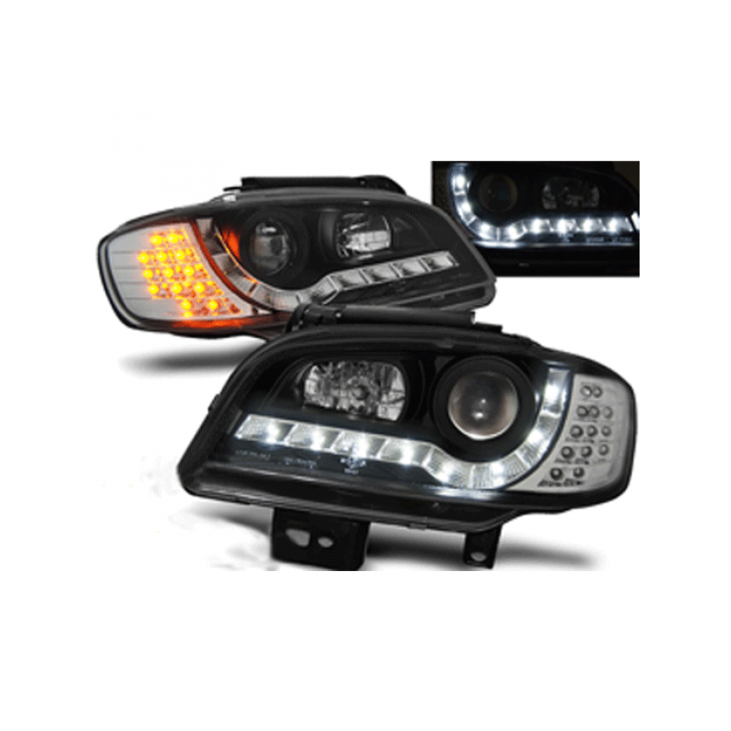 Phares bande LED Seat Ibiza 6K2 99-02 noir Clignotant led