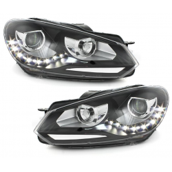 Phares halogène VW Golf 6 avec feux diurne LED style xénon