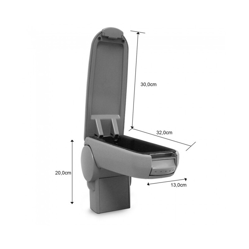 Accoudoir central en cuir gris - Vw - AUDI - SEAT - SKODA