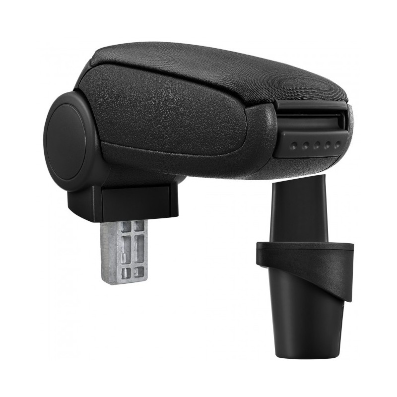 HTD009 + LC503 Accoudoir central VW Touran Caddy with Storage compartment, Couvercle en simili cuir noir avec couture blanche